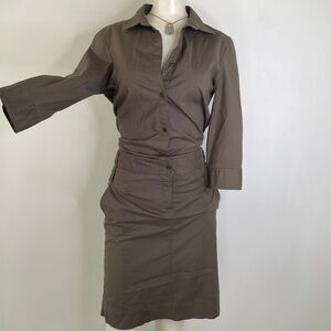 Comptoir Des Cotonniers Taupe Button-Up Shirt